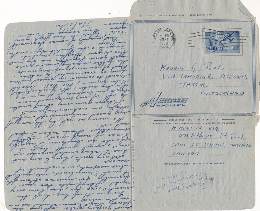 écrivain Malcom MENZIES correspondance autographe 4 lettres Canada anarchisme