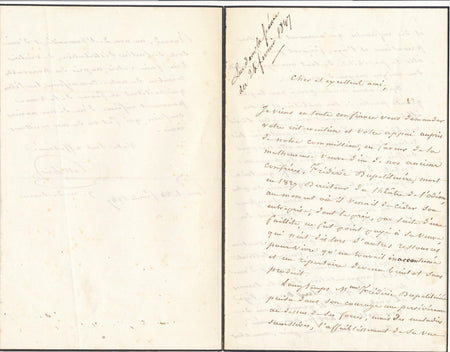 Jean-Baptiste PELLISSIER sur Frédéric Dupetit-Méré veuve aide lettre autographe