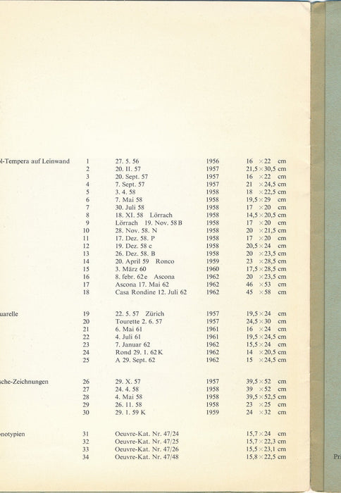 Jules Julius BISSIER catalogue exposition Gimpel & Hanover Zurich 1962