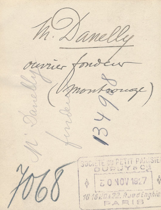 Monsieur DANELLY ouvrier fondeur inventeur 3 photos photographies époque 1937