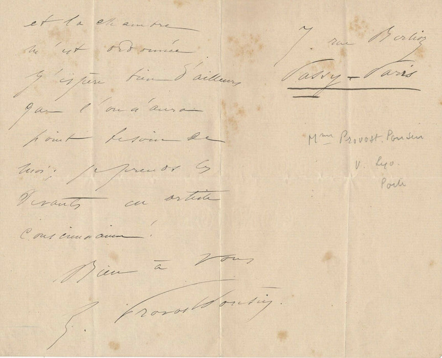 Adélaïde Zélia PONSIN actrice Comédie-Française 7 lettres autographe signées
