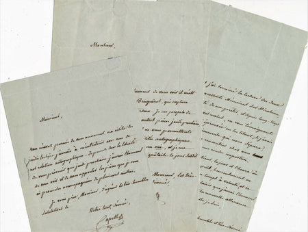 Chanson Pierre CAPELLE chansonnier 4 lettres autographes signées MONTIGNY caveau