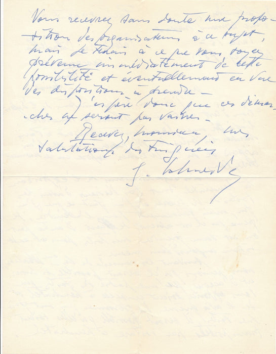 Gérard SCHNEIDER exposition art abstrait Neuchâtel P. R. Lhose lettre autographe