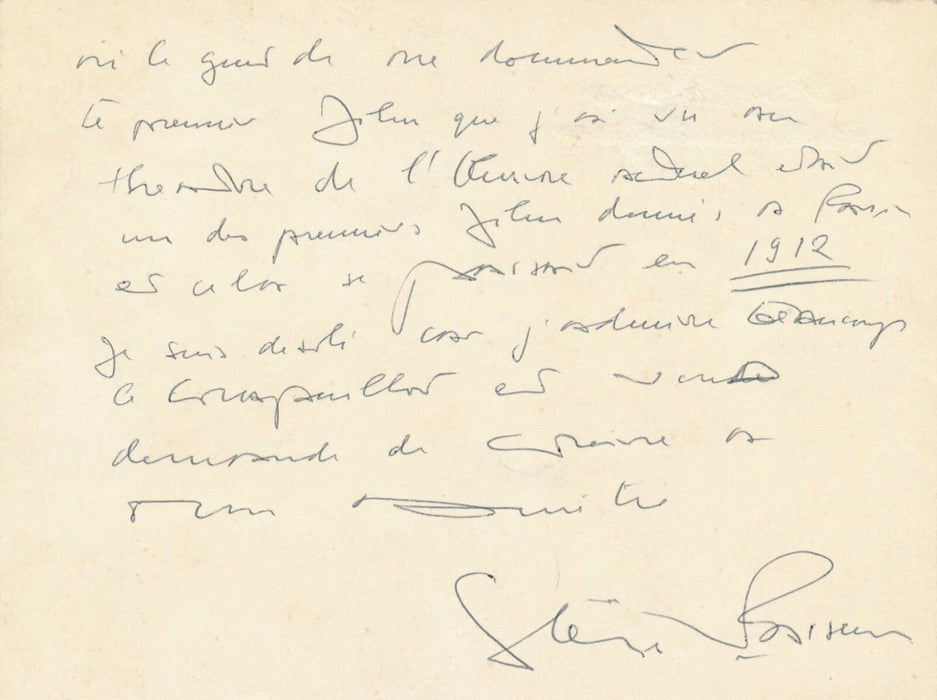 Steve Passeur cinéma premier film lettre autographe signée 
