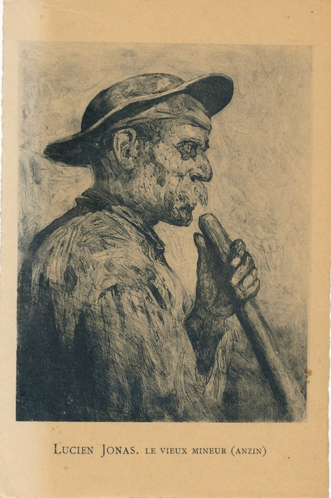 L. JONAS peintre carte autographe signée aide nourriture amitiés Carcassonne