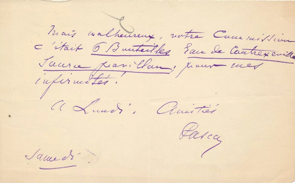 Madame Pasca comédienne 3 lettres autographes signées