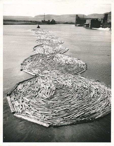 Transport bois fleuve Canada Lac Supérieur photo photographie vintage 1967