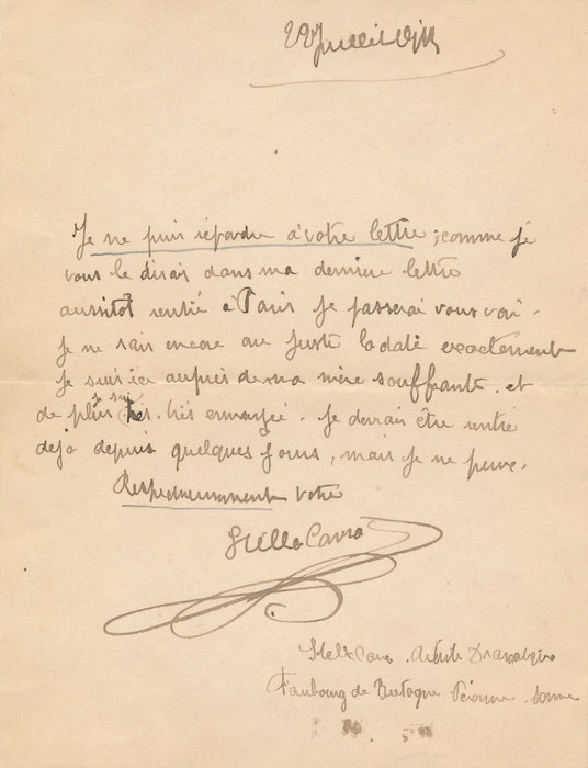 Stella CAVRO, artiste dramatique à Péronne 3 lettres à Félicien CHAMPSAUR
