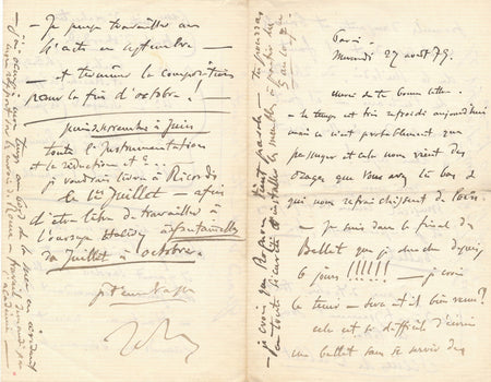 Jules MASSENET "dans le final du ballet" intéressante lettre autographe signée