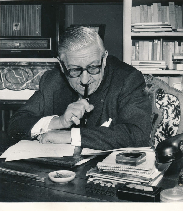 Henri SAUGUET photo dédicadée signée ET carte autographe signée Marc Berthomieu