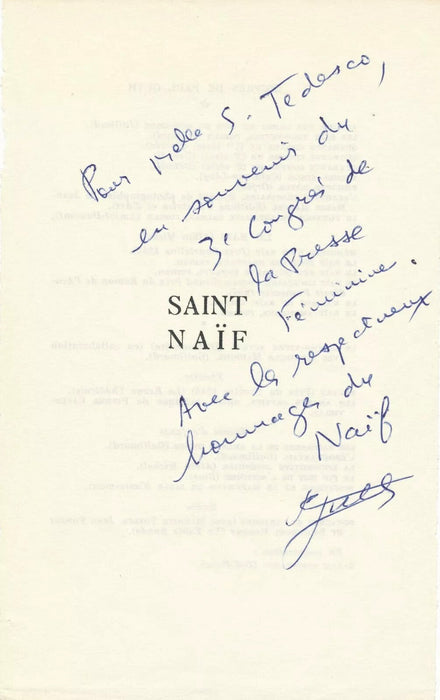 écrivain Paul GUTH ensemble 1 manuscrit autographe 3 lettres 2 dédicaces !