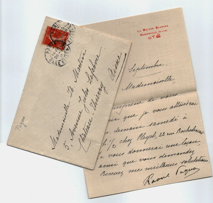 Raoul PUGNO note autographe exercice de musique ET 2 lettres signée cours