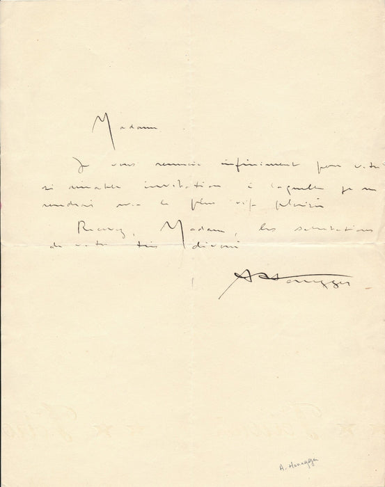 Suisse Arthur HONEGGER Lettre autographe signée