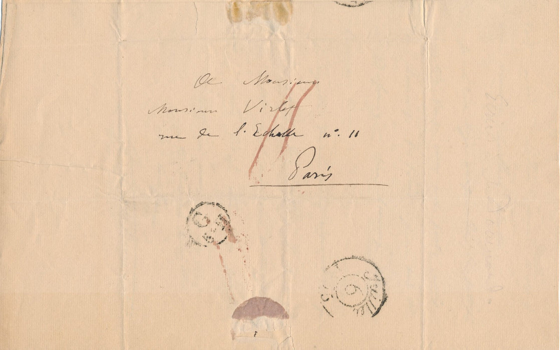 Léonce Élie de BEAUMONT géologue Andreossy Dufrénoy lettre autographe signée