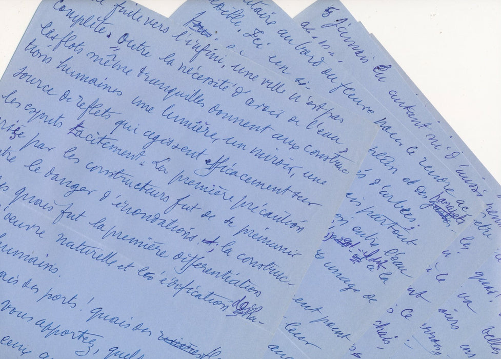 René Louis DOYON beau manuscrit autographe signé 9 p. Quais de Paris et 3 LAS