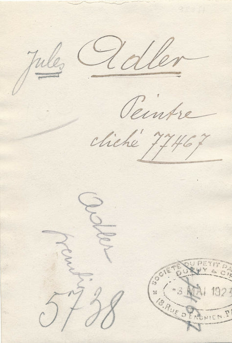 Jules ADLER Tirage argentique d’époque photo photographie palette pinceaux toile