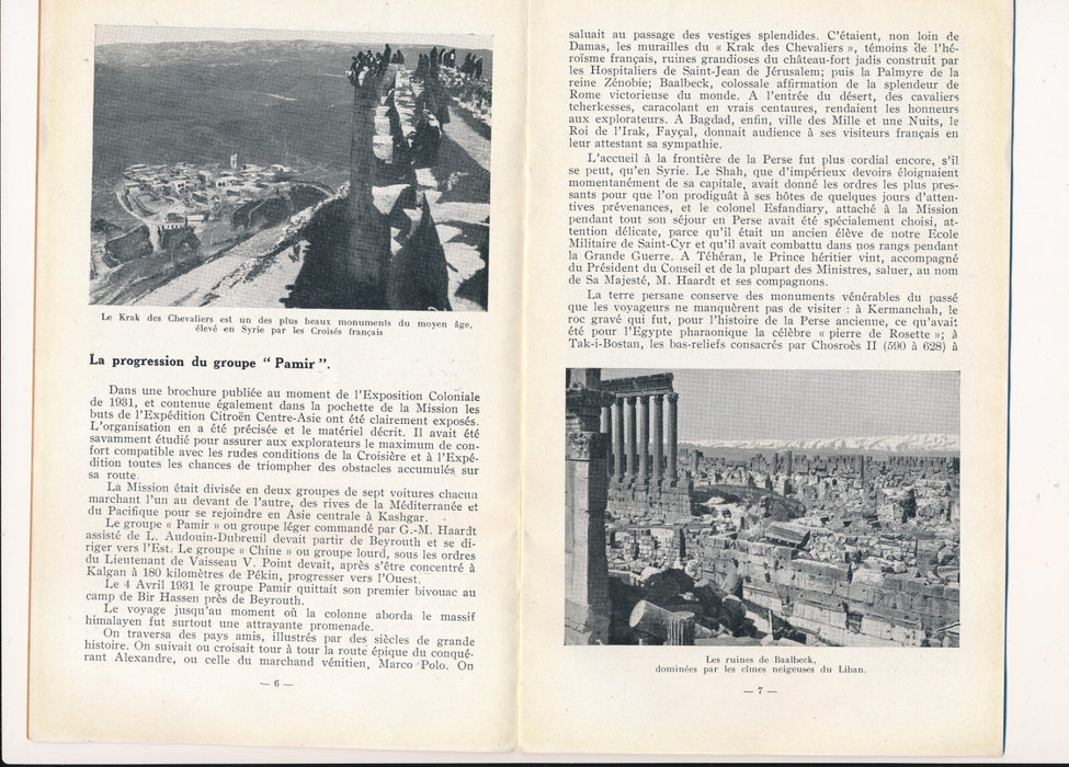 Croisière jaune expédition Citroën Centre Asie Brochure 1932