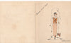 Menu peint et manuscrit 1919 2 volets dessin
