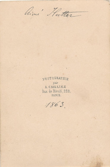 Aimé Hutter homme pipe cdv albumine photo photographie Caillez 1863 carte visite