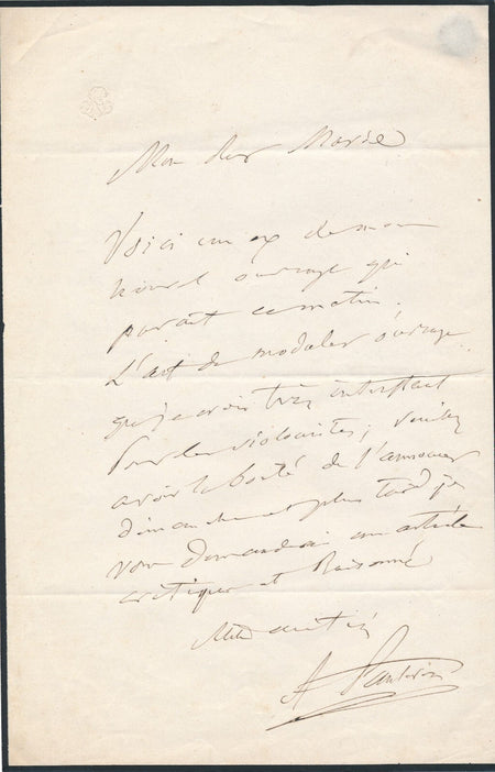 Auguste PANSERON son ouvrage L’art de moduler au violon lettre autographe signée
