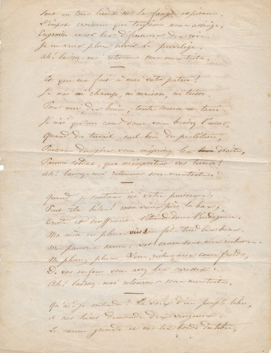 Pierre-Germain ENCONTRE libraire Nîmes prison poème autographe signé 1849