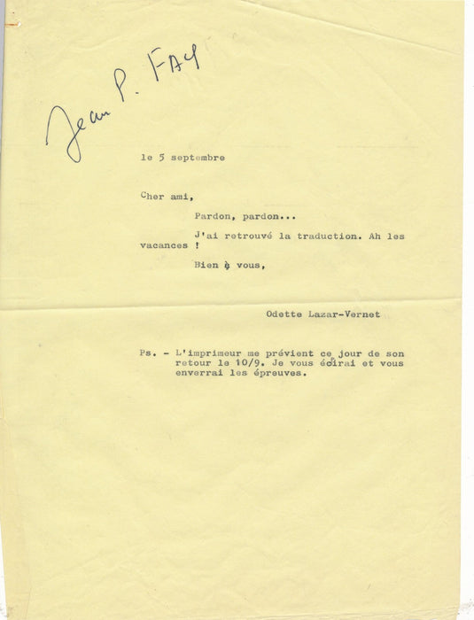 Jean-Pierre FAYE une coïncidence merveilleuse lettres autographes Paroles Peinte