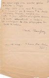 musicographe Claude Chamfray manuscrit autographe signé 1937 l’Education