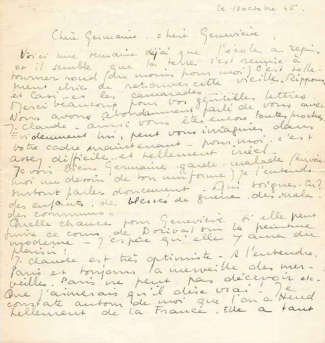 Marcel Poncet Lausanne lettre illustrée non identifiée école d'art dessin