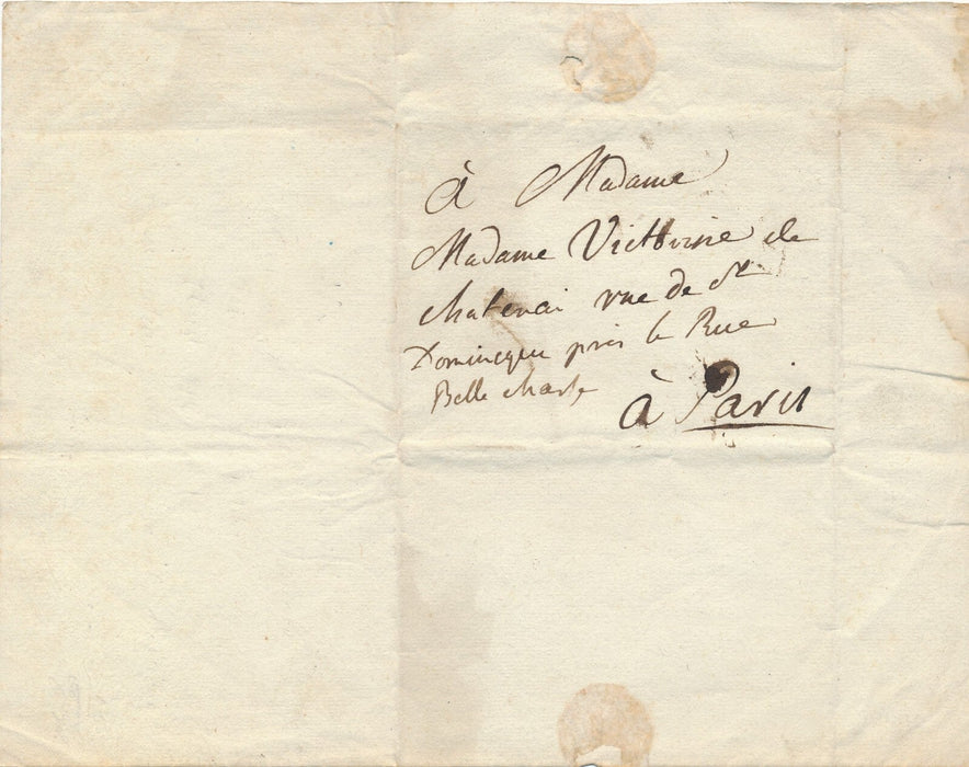 abbé Rochon astronome lettre autiographe Arago Malus  Victorine de CHASTENAY