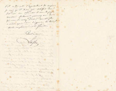 Jean-Baptiste LASSUS contrôle devis lettre autographe signée Dadole architecte