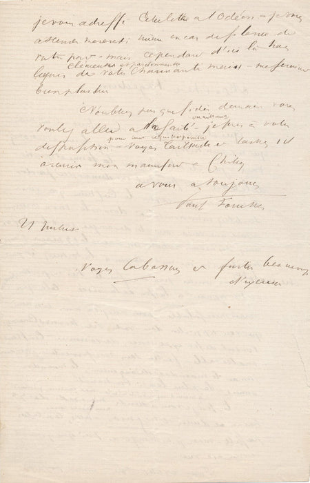 Henry-Paul FOUCHER 5 lettres autographe signée à une tragédienne Lucrèce Hugo