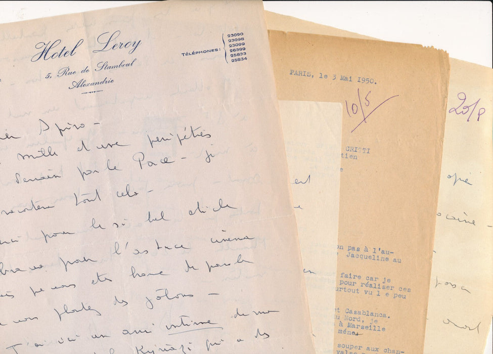 Reda CAIRE rare correspondance de 15 lettres autographes signées musique chanson