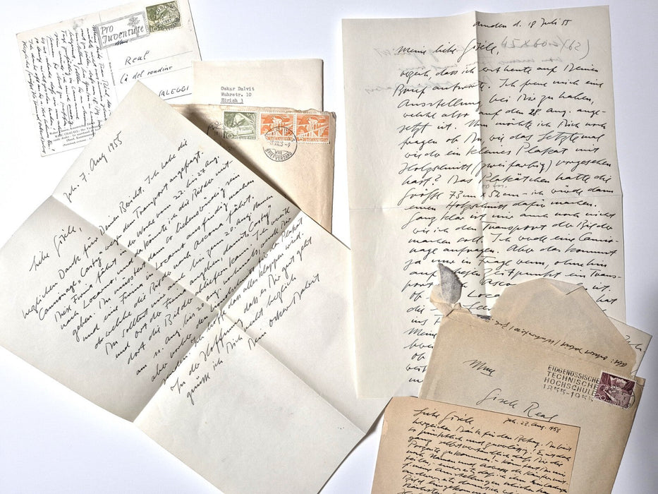 peintre graveur Suisse Oskar DALVIT 30 lettres autographes signées ou cartes