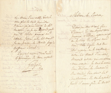 Dominique VIVANT DENON à  comtesse album amicorum humour lettre autographe art