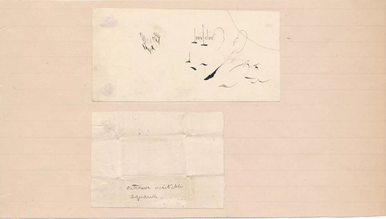 beau lot Louis LELOIR peintre et illustrateur 5 lettres autographes 2 à Castrie