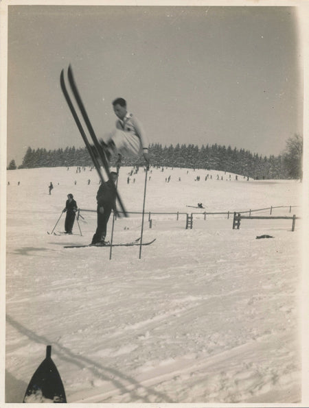 Photo Tirage argentique époque Ski entraînement pour le saut