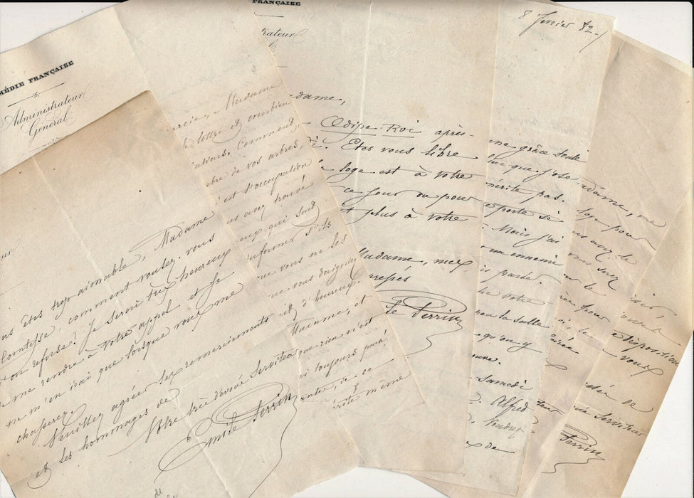 Opéra É. PERRIN à comtesse Beaumont Comédie française Musset Dumas 6 lettres