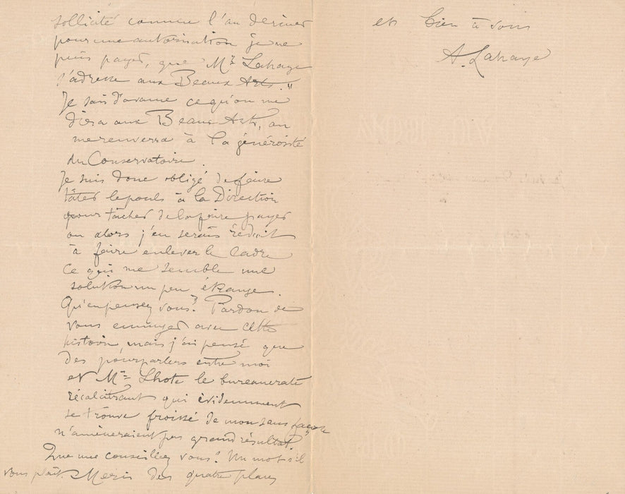 peintre Alexis LAHAYE 2 lettres autographes portrait Auber tableau Paresses