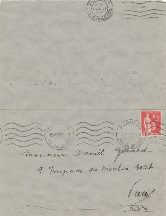 Édouard CHIMOT 2 lettres 1 autographe Espagne Domergue graveur illustrateur