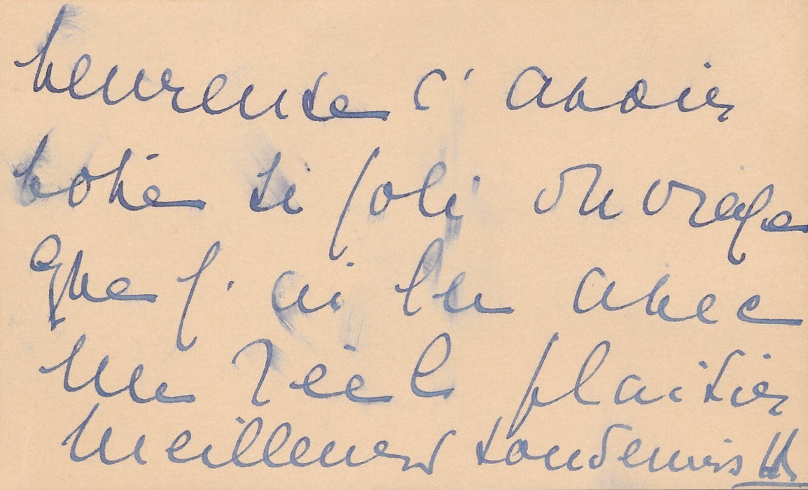 Germaine Edouard de ROTHSCHILD carte de visite autographe à Jean LE LOUËT 1938