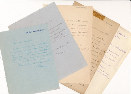 Lot Eugène Brieux théâtre dramaturge 5 lettres autographes signées