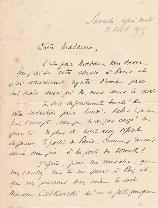 MARTIAL-PIÉCHAUD espère des lendemains heureux 3 lettres autographes signées