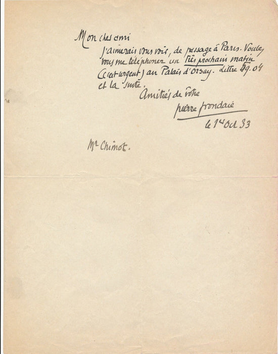 Pierre FRONDAIE (1884-1948) dramaturge écrivain 2 lettres autographes signées
