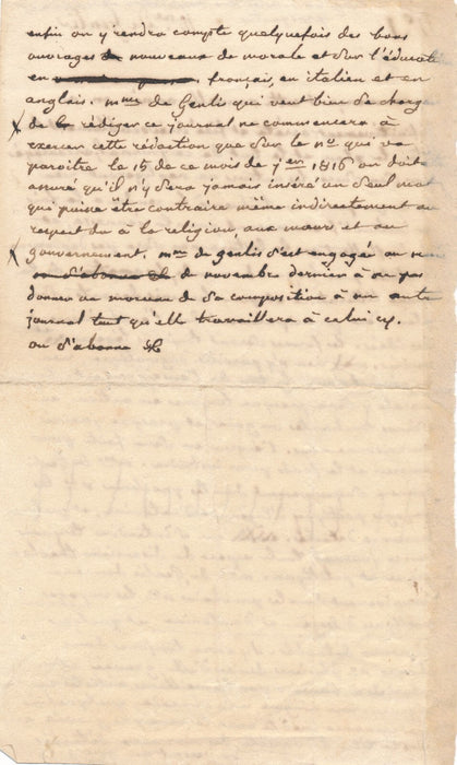 Littérature jeunesse Mme de GENLIS prospectus Journal de la Jeunesse 1816