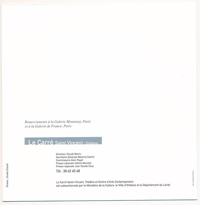 Jean-Pierre PINCEMIN envoi autographe signé sur carton exposition 1994