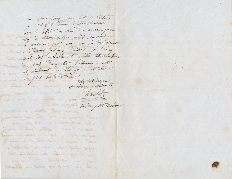 Louis Etienne WATELET 3 lettres autographes signées peinture paysage travail