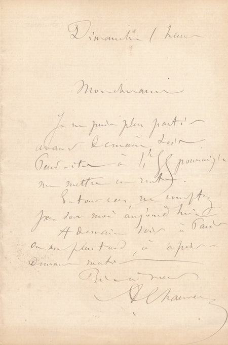 Auguste CHAUVEAU 2 lettres autographe signées monument docteur Ollier