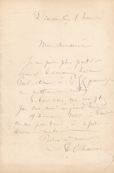 Auguste CHAUVEAU 2 lettres autographe signées monument docteur Ollier