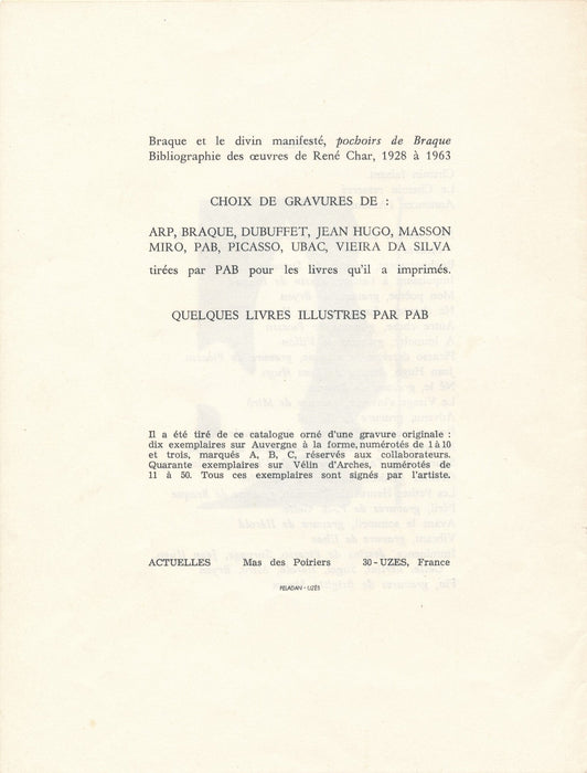 P. A. BENOIT ACTUELLES Formes et Langage : Marc Alyn, Claude Argelier 1969