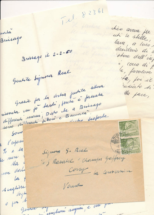 peintre italien Claudio BACCALÀ catalogue signé ET lettre autographe ET note